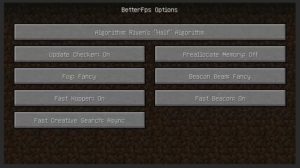 настройки betterFPS